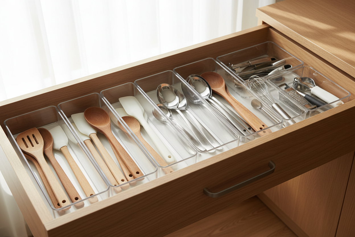 How to Organize Kitchen Drawers Without Custom Inserts