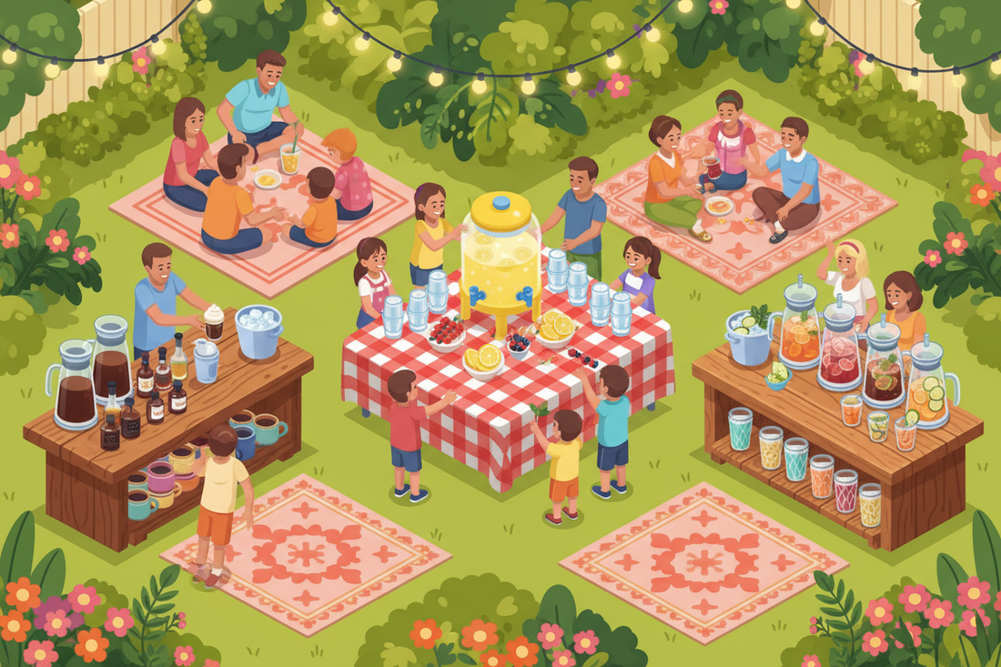 Summer Drink Stations for Family Gatherings