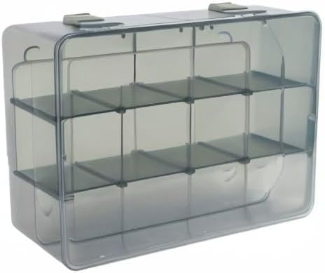 2 Pack Plastic Storage Organizer Box, Storage Container, Jewelry Organizer, Parts Storage Box with Dividers for Crafts, Beads, Buttons, Ornaments, Metal Parts, and More (12 Grids 2 Pack)