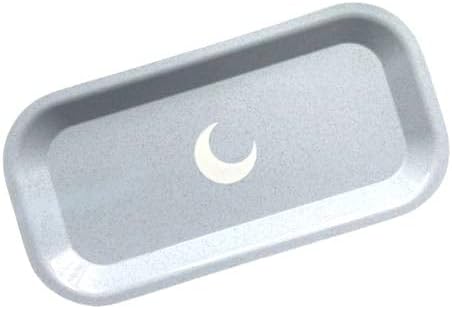 Brando Moon Small Rolling Tray - Blue Lightweight Plant Based Tray - Made from Plants - Low Carbon Kitchen Tool - Curved Edges and Smooth Surface - Travel Size 8 x 4.1 inches