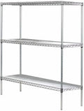 Omega Stainless Steel Shelves, 24" Deep x 36" Wide x 34" High 3 Tier Heavy Duty Wire Shelving Unit for Kitchen Garage Office Restaurant Warehouse 800-lb Per Shelf Weight Capacity