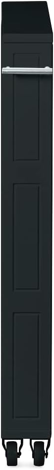 MUSEHOMEINC Compact Space Kitchen Pantry,3-Tier Kitchen Removable Storage Cart, Slim Slide Out Rolling Pantry Shelf for Narrow Spaces（Black）