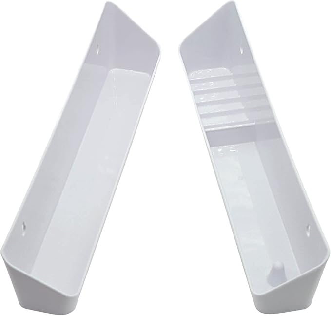 Aiwaiufu 11“ Kitchen Sink Front Trays Tip Out Tray Set 11 Inch Polymer Plastic White – 2Pack
