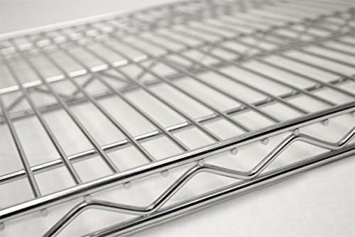 Omega Stainless Steel Shelves, 18" Deep x 54" Wide x 34" High 3 Tier Heavy Duty Wire Shelving Unit for Kitchen Garage Office Restaurant Warehouse 800-lb Per Shelf Weight Capacity
