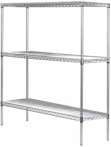 Omega 36" Deep x 48" Wide x 86" High 3 Tier Chrome Starter Shelving Unit