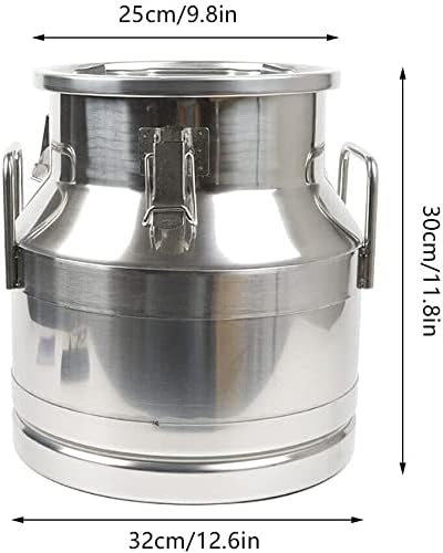 3.16Gallon Stainless Steel Milk Can Ice Bucket Wine Bucket,Water Jug Liquid Storage Pail,Commercial Fermentation Barrel,Canisters for Kitchen