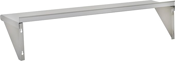 Commercial Wall Shelf - 345 lb. Weight Capacity, 48" W x 15" D, NSF Solid, Stainless Steel (29N-020)