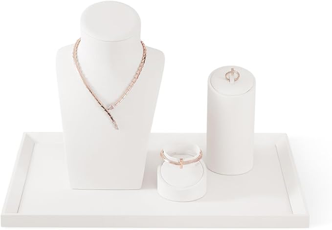 Jewelry Tray, Leather Tray,Luxury White Tray For Earring,Ring,Bracelet,Flat Tray For Dresser