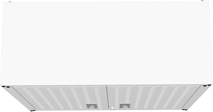 Manhattan Comfort Fortress 30" Floating Textured Metal Garage Cabinet with Adjustable Shelves, Set of 1, White