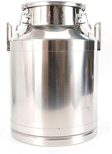 Stainless Steel Milk Can Heavy Duty Milk Jug Milk Bucket Water Jug Ice Bucket Wine Pail Bucket Bottle Tote Jug with Sealed Lid Liquid Storage (50L)