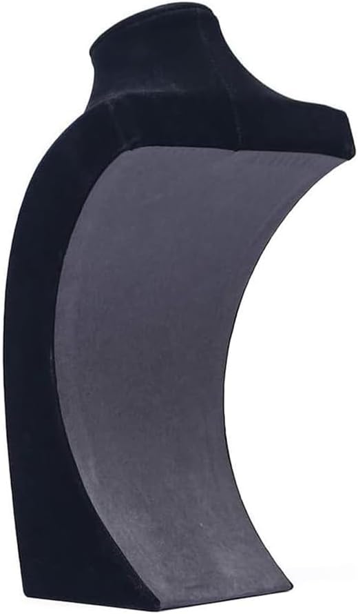 Necklace Bust Stand for Selling, Black Velvet Necklace Display Holder, Jewelry Necklace Organizer Rack for Home Use or Shop Show (11"Height)