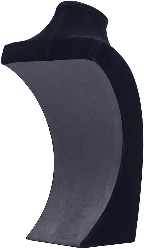 Coward Necklace Bust Stand, Necklace Holder Stand, Black Velvet Necklace Jewelry Display Holder for Home Use or Store Shop Show (9" Hight)