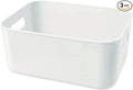 Set Of 3 Plastic Storage Bins,Versatile Kitchen Pantry Organization and Storage,for Plastic Storage Container Under Bed,Under Sink Bathroom Organizer (White, 3 Pack Small