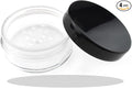 HAHIYO 4pcs 10ml/0.34oz Plastic Empty Travel Compact Case Makeup Cosmetic Jar Refillable Powder Box No Leak Holder with Common Sifter and Black Screw Lid