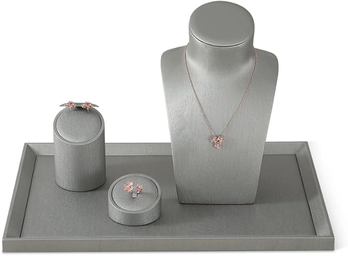 Jewelry Flat Tray, Leather Tray,Premium Grey Jewelry Tray,Jewelry Organizer Tray For Watch,Necklace,Ring,Pendants