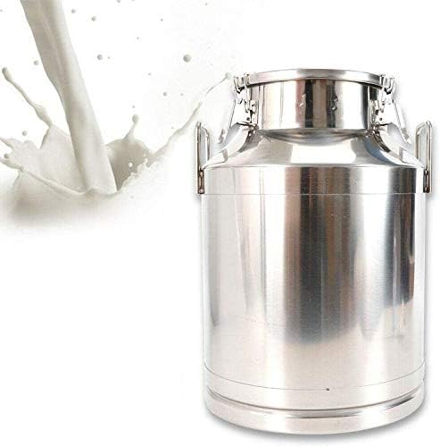 Stainless Steel Milk Can Heavy Duty Milk Jug Milk Bucket Water Jug Ice Bucket Wine Pail Bucket Bottle Tote Jug with Sealed Lid Liquid Storage (50L)