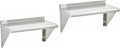 Commercial Wall Shelf - 230 lb. Weight Capacity, 36" W x 12" D, NSF Solid, Stainless Steel - 2/Pk (29N-229)