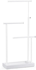 SRIWATANA Jewelry Organizer Stand, Extra Tall Jewelry Display Necklace Holder, Gift Idea (White)