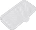 Silicone Bathroom Soap Dishes with Drain Spout-Bathroom and Kitchen Sink Organizer,Sponge Holder,Dish Soap Tray,Perfect for Dispenser,Scrubber,Bottle,Cup on Sink or Counter-White 9.6"×5.3"