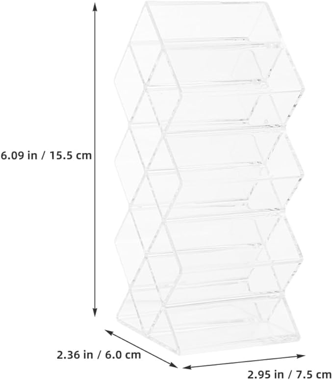 Unomor 2Pcs Clear Acrylic Lipstick Holder Desktop Makeup Organizer Dust-resistant Lip Gloss Storage Stand for Vanity Lightweight and Sleek Cosmetic Display Rack for Bedroom and Dresser
