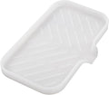 Silicone Bathroom Soap Dishes with Drain Spout-Bathroom and Kitchen Sink Organizer,Sponge Holder,Dish Soap Tray,Perfect for Dispenser,Scrubber,Bottle,Cup on Counter Translucent 9.6"×5.3"