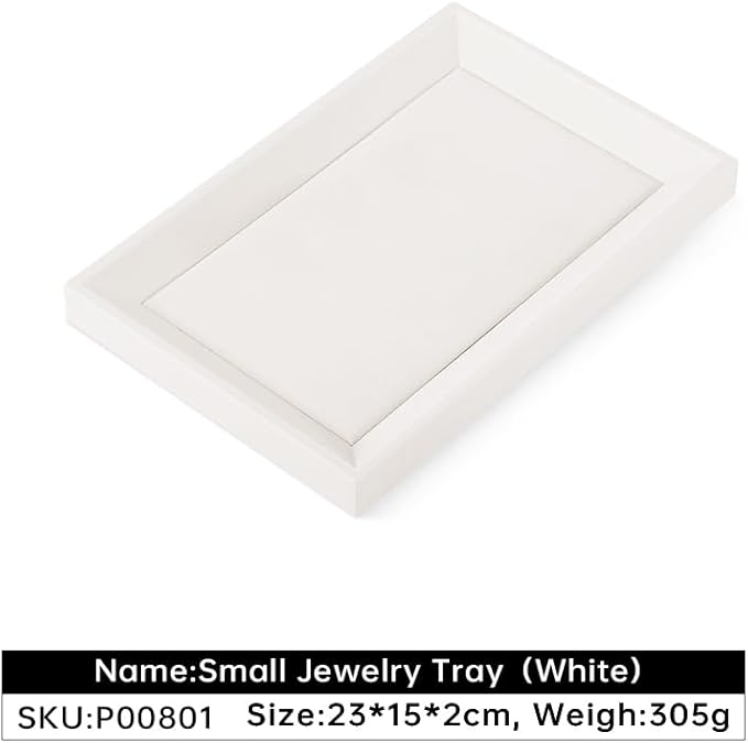 Jewelry Trays, Leather Tray, Luxury White Jewelry Organizer Tray For Necklace,Earring,Ring,Flat Jewelry Organizer For Dresser