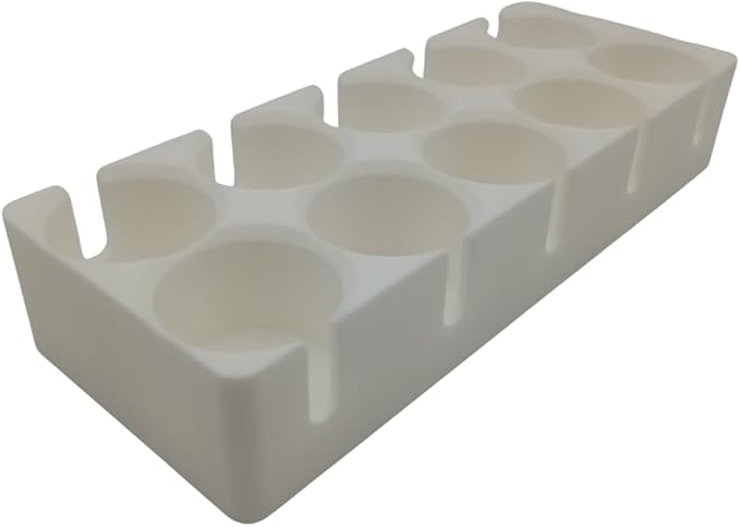 50 mL VialGrid Stackable Vial Holder – 10-Slot Tray for 50 mL / 1.7" Vials, Compatible with 30 mL VialGrid, Space-Saving Pharmacy & IV Clinic Organizer, Durable White Plastic