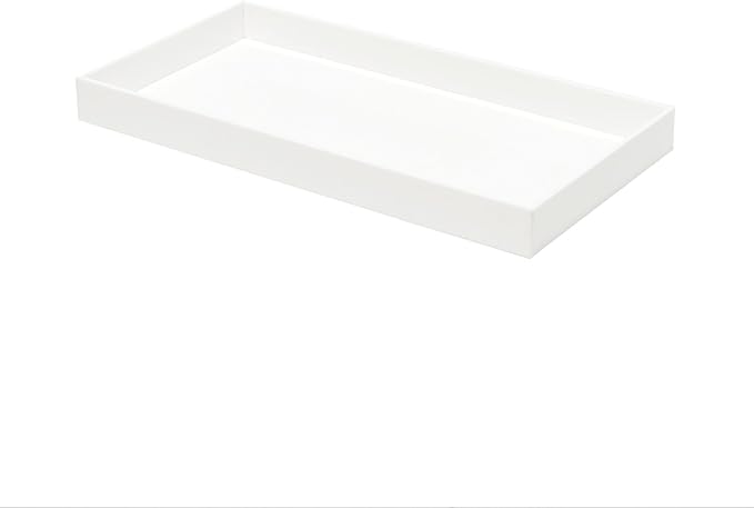 ROYALITA Acrylic Tray Bathroom Tray for Countertop, Guest Towel Holder Tray for Napkin Perfume Jewelry Makeup, Vanity Trays for Soap Dispenser, Aromatherapy, Cup & Candle, White
