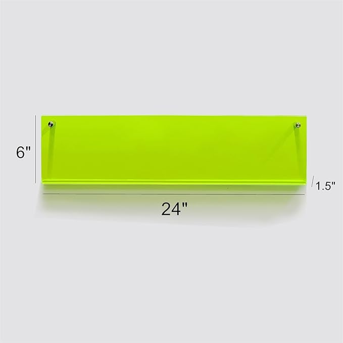 ROYALITA 2-Pack Acrylic Magazine Holder Brochure Holder, 24" Record Holder Magazine Rack, Fashion Hanging Bookshelf Literature Storage Rack for Waiting Room, Living Room, Office, Green 24 Inch