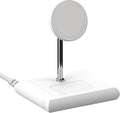 Scosche BL2MSiQWT-AP BaseLynx™ 2.0 2-in-1 Modular Charging Station with MagSafe, 15W Fast Wireless Charging Phone Stand Compatible w/Apple iPhone 15/14/13/12 Series, 5W Charger Pad for AirPods, White
