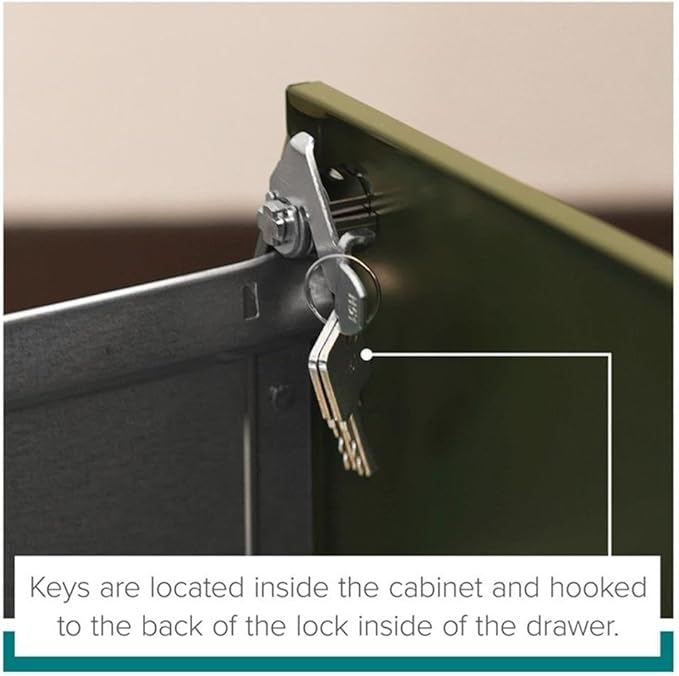 Pemberly Row 27.75" H X 15.00" W Modern 3 Drawer Metal Mobile Filing Cabinet in Putty with Lock Included