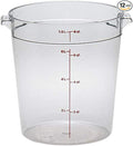 Cambro Food Storage Container (12 Pack) - Round Series - 8 QT (Quart) - Commercial Grade for Food Prep (Clear)