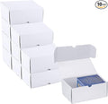 Toploader Trading Card Storage Box, 10-Pack 100 Count White Corrugated Cardboard Bulk Sports Top Loaders Storage Box for TCG/Magic/Mtg Basketball Cards, Collectible Trading Card Organizer