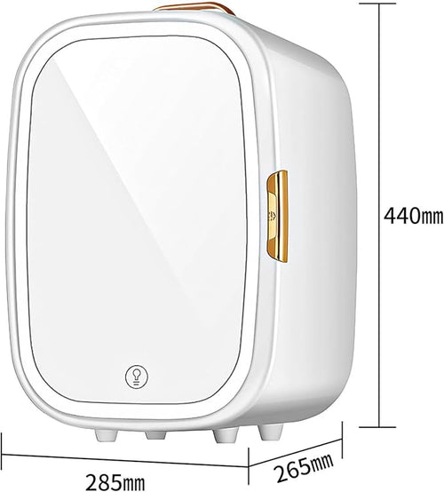11 Liter Skincare Fridge, Makeup Refrigerator with Dimmable LED Mirror Door, Personal Beauty Fridge with Cooler & Warmer for for All Cosmetics and Skincare Needs (11Liter)