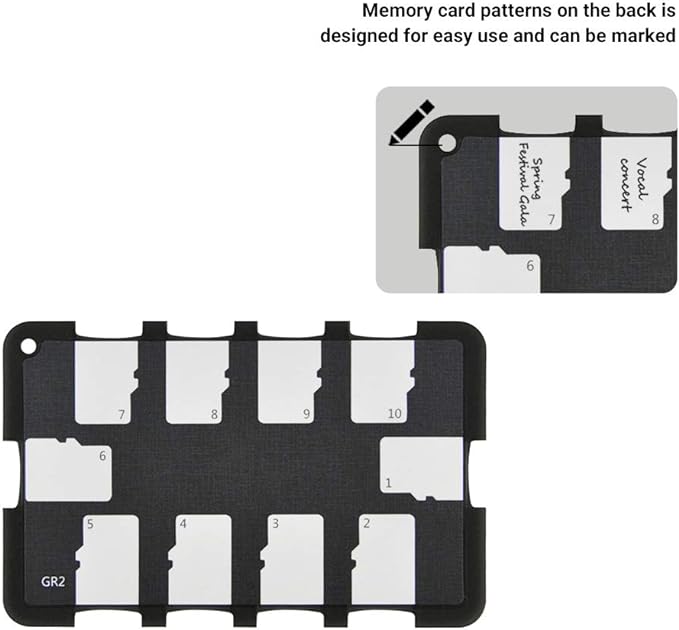 10 Slots Micro SD Card Holder Case Storage Organizer, Ultra Slim Credit Card Size Lightweight Portable TF MSD Memory Card Storage