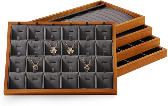 Jewelry Drawer Organizer, Wood Stackable Jewelry Trays,White Bracelet Storage,Premium Jewelry Tray For Watch,Bangle