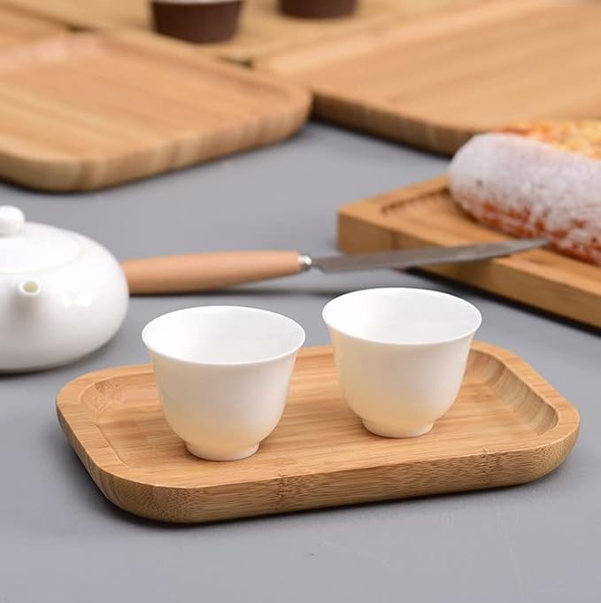 Bamboo Vanity Tray, Bathroom Counter Tray, Toilet Tank Tray, Bathroom Tray for Organizing and Home Decor, 7.9 x 5.1 x 0.8 inch