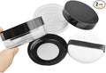 HAHIYO Empty Travel Compact Case Makeup Cosmetic Jar Refillable Powder Box No Leak Holder with Elastic Mesh Sifter and Black Lid, 2Pcs 10ml/0.34oz