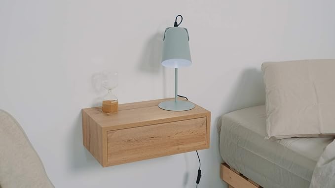 Mobili Fiver, Riccardo Floating nightstand, Oak, Made in Italy