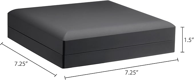 Allure - Large Necklace Box With LED Light, Square Shaped, Elegant Diamond Necklace Case, For Unique Proposal, Engagement Or Wedding, Luxury Black Velvet Interior Jewelry Display Gift Box