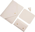 PU Leather Laptop Sleeve for 15.3 inch MacBook Air 2023/2024, Surface Laptop 15/Book 13.5/Studio - White