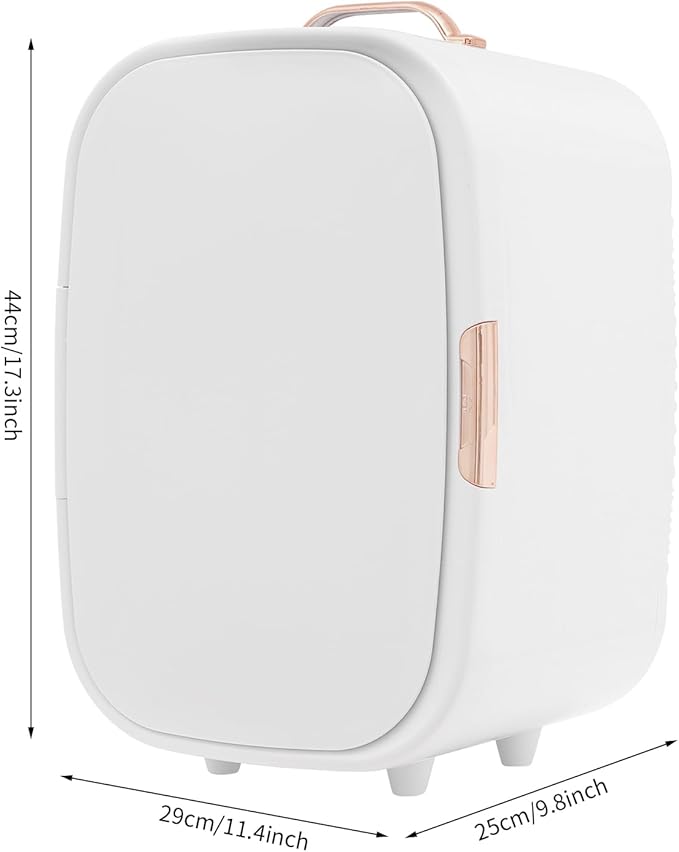 Beauty Fridge for Cosmetics Storage,12.68Qt Mini Cosmetics Refrigerator with Cooling & Heating Function,Compact Fridge for Makeup Lipstick with Handle,Skincare Fridge for Cosmetics,Food,Drinks (White)