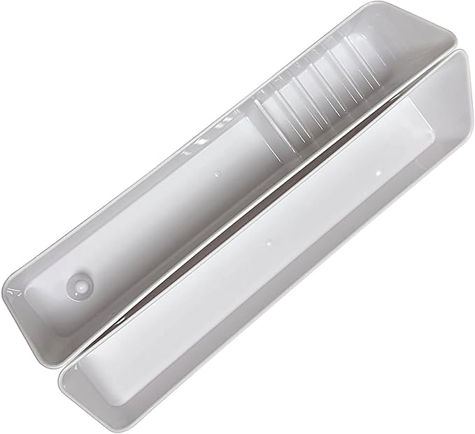 Bueyfolt 11" Kitchen Sink Front Tip-Out Accessory Trays with Mounting Screws, White, 2 Pack (Conventional Open Tray and Accessory Tray with Ring Holder and Soap Dish) Hinges are Not Included