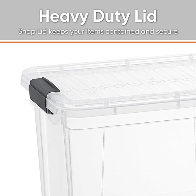 Superio Storage Bins with Lids- 8 Pack, 2.5 Qt Clear Boxes for Organizing, Stackable Plastic Containers- BPA Free, Non-Toxic, Odor Free, Organizer for Home, Office, Dorm