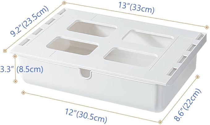 Poeland Under Desk Drawer Self-Stick Storage Organizer for Office Home School Large Size White