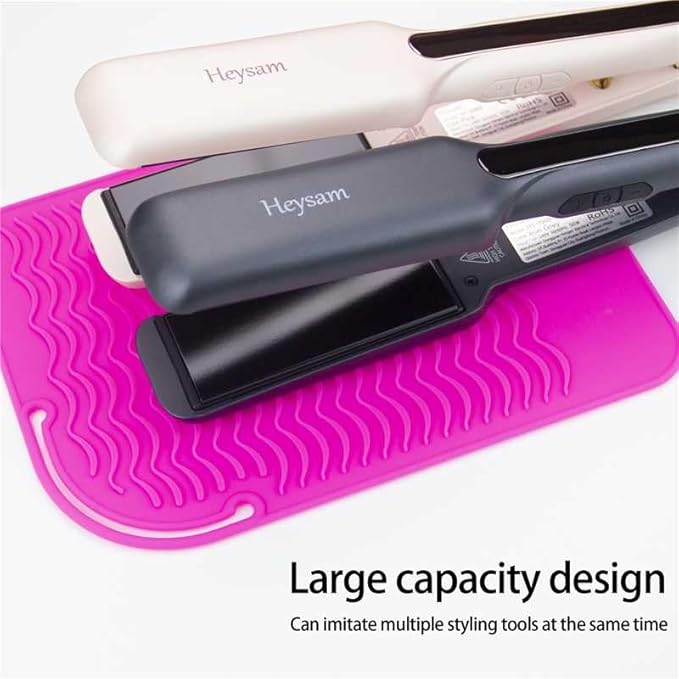 Heysam Pro Flat Iron Hair Straightener Travel Case Heat Mat for Curling Iron, Heat Resistant Silicone Mat for Hot Hair Styling Tools, 9.0 x 6.5 inches, 450°F Protection, Multiple Colors