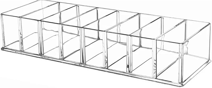 JUOPZKENN Transparent Acrylic Makeup Stand,8 Spaces Eyeshadow Palette Organizer,Cosmetic Storage Holder Display Stand Rack for Bathroom Countertop Vanity