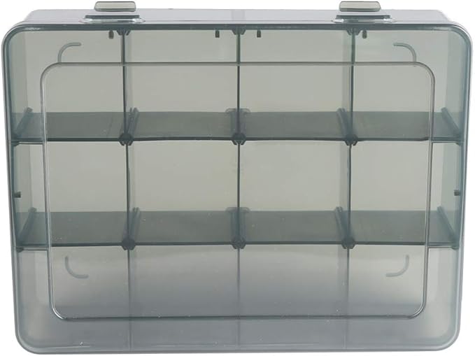 12 Girds Large Plastic Craft Storage Containers, Compartment Storage Container, Parts Storage Box with Adjustable Dividers for Sewing Arts, Washi Tape Batteries Electronics Parts and more