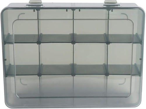 12 Girds Large Plastic Craft Storage Containers, Compartment Storage Container, Parts Storage Box with Adjustable Dividers for Sewing Arts, Washi Tape Batteries Electronics Parts and more