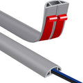 Floor Cord Covers for Wires 12FT Cable Hider Wire Cover Self Adhesive Cord Hider Floor for Offices, Homes, Workshops, Warehouses Cable Cavity 0.39" W x 0.27" H